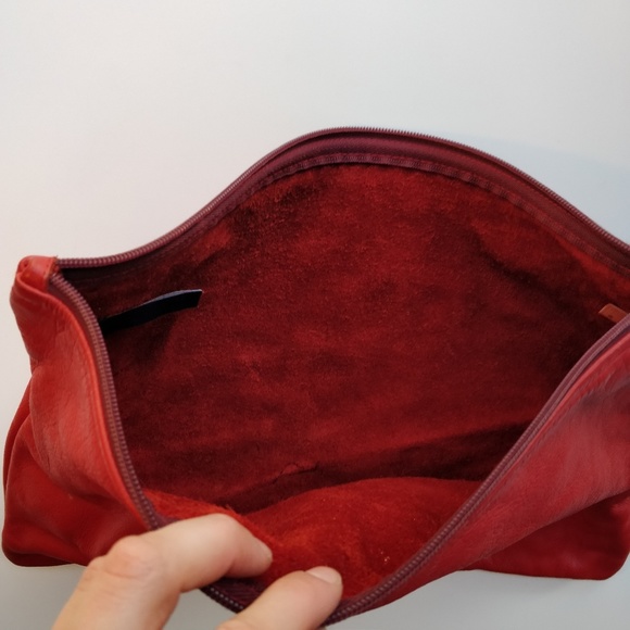 American Apparel cherry red leather clutch - Picture 3 of 4